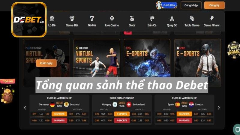 Tổng quan sảnh thể thao Debet